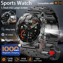 GUHUAVMI 2026 Jam Tangan Pintar Olahraga Luar Ruangan Pria Terbaru dan Tahan Lama, Layar Besar 1,7 inci, Lampu Senter LED Kuat, Mendukung Panggilan Bluetooth, Asisten Suara, Penerimaan Pesan, Kapasitas Baterai Besar 1000mAh, Tahan Air IPX8, Tahan Tiga Jenis, Pemantauan Tidur, Pelacakan Kebugaran, 100+ Mode Olahraga, Penghitung Langkah - MultiWarna - View 15