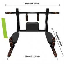 Wall-Mounted Pull-Up Bar - All-In-One Fitness System With Neck Weight Rack, Space-Saving Design, Sturdy Black Weightlifting Equipment, Suitable For Home Gym - Black - View 3