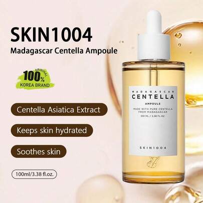SKIN1004 Madagascar Centella Asiatica Ampoule, Crystal Clear, Rapidly Absorbing Liquid, Cloud-Like Lightweight Essence, Balances Sebum, Non-Greasy Formula, Suitable For Sensitive Skin, Hygienic Vacuum Bottle, Revitalizes After Workout, Daily T-Zone Care, Korean Cosmetics, 100ml/3.38 Fl Oz.