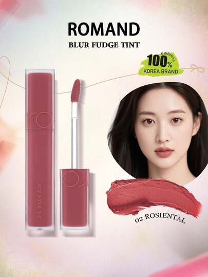 Rom&nd Romand BLUR FUDGE TINT 02 ROSIENTAL，柔雾质地，慕斯般丝滑触感，保湿不拔干，打造柔雾妆效，轻盈贴合肌肤，舒适透气，韩国化妆品，5.0克/0.18盎司