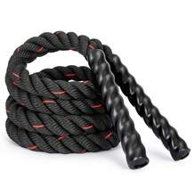 Weighted Jump Rope For Fitness Heavy Jump Rope With Adjustable Length Comfortable Handles For Men & Women Full Body Workout Equipment For Muscle Building Fat Burning & Cardio Training - Black - View 8