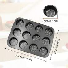 Cupcake Mould, Cups Perforated Mince Pie Bread Tray For 4/9/12 Rolls With Non-Stick Coating For Burgers, Bread, Rolls, Puffs, Tartlets (4/9/12 Cupcake Pan) - View 12