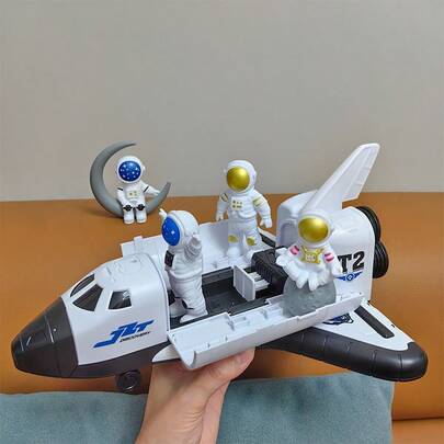 Barnleksaker med rymdtema, rymdfarkoster, astronautfigurer, lämpliga för hem- och bildekor, påsk, jul, nyår, födelsedagspresenter
