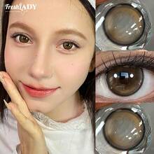 FRESH LADY FreshLady 1 cặp kính áp tròng 14.2mm màu nâu tự nhiên trang điểm hằng ngày đi chơi tiệc lễ hội - Rỉ Nâu - Xem 4