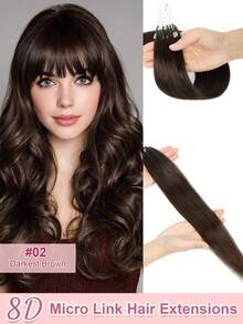 8D Nano Beads Hair Extensions,50 Strands 12-22 Inches 30g Micro Loop Human Hair Extensions, Straight Human Hair Invisible And Traceless Micro Link Human Hair, Invisible And Natural, Easy To Install, Seamless, Increase Hair Volume, Perfect For Daily Wear - Multicolor - View 58