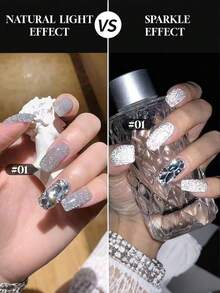 15毫升闪亮亮片指甲油，新款圣诞节和万圣节夜店潮流美甲弹性反光亮片凝胶指甲油，激光万花筒美甲沙龙凝胶 - 彩色 - 查看 4