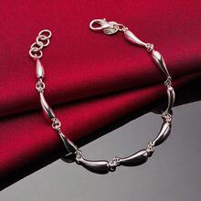 Vòng tay mạ bạc 925 hình giọt nước/giọt mưa dành cho nữ, phụ kiện thời trang quyến rũ cho đám cưới, lễ đính hôn, tiệc tùng. - Bạc - Xem 3