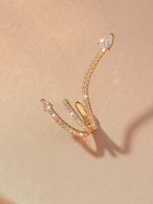 Hihho 1件金色三爪锆石耳夹，水滴形垂坠弧形设计，简约优雅，低调奢华，提升专业气质而不张扬。 - 靈蛇 - 查看 6