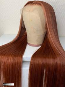 180% Density Real Human Blended Hair Wig 13x4 Lace Front Wigs Human Blended Hair Straight Human Blended Hair Wig With Baby Hair HD Transparent Lace Front Wigs Human Blended Hair Pre Plucked Frontal Wigs Human Blended Hair 8-36Inch Brown - Brown - View 3