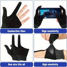 2pcs Gaming Gloves + 6pcs Finger Sleeves, Anti-Sweat, Ultra-Thin, Breathable Touch Screen Gloves With Thumb Covers, Suitable For Smartphones - Multicolor - View 4