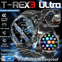 KENPANG 2026 New Men's Outdoor Sports Smartwatch, 1.70-Inch HD AMOLED Full Touch Color Screen, 1000mAh Battery, LED Flashlight, 100+Sport Mode, IPX8 Waterproof, Fitness Tracking Watch, Wireless Call, Voice Assistant, Music Control, Reminder Function, Outdoor Adventure Smart Watch For Men, Compatible With IPhone And Android, Ideal Gift, Birthday Gift, Father's Day Gift, Valentine's Day Gift, Mother's Day Gift. - Multicolor - View 2