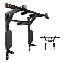 Wall-Mounted Pull-Up Bar - All-In-One Fitness System With Neck Weight Rack, Space-Saving Design, Sturdy Black Weightlifting Equipment, Suitable For Home Gym - Black - View 5