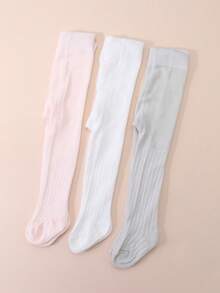 3pcs/Pack Baby Cotton Mesh Leggings - Multicolor - View 5