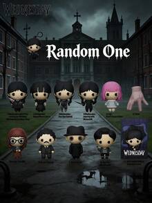 1pc Official Licensed "" Blind Bag Keychain, Random 1 Piece 3D Cute Character Figurine Charm, Including Wednesday Addams, Edith Sinclair, Thing, Marilyn Addams, , Uncle Fester, Pugsley Addams And Other Classic Characters, Cartoon Style Detailed And Vivid, Blind Bag Design Adds Surprise And Collection Fun - Multicolor - View 1