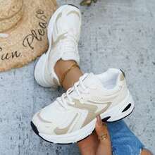 Ladies' Casual Soft-Soled Mesh Breathable Sports Shoes, Suitable Spring, Summer, Autumn And Winter. They Are Lightweight And Stylish, Suitable Students, With A Simple Design. - Beige - View 3