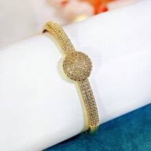 1件装女士时尚方形立方氧化锆镶嵌手链，百搭经典日常佩戴饰品 - 彩色 - 查看 5