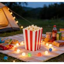 5/10/20/25/30/40/50pcs Red Mini Popcorn Boxes, 100pcs Movie Night Paper Popcorn Bags, Classic Mini Popcorn Buckets, Suitable For World Cup Viewing Experience, Cinema, Home - Multicolor - View 3