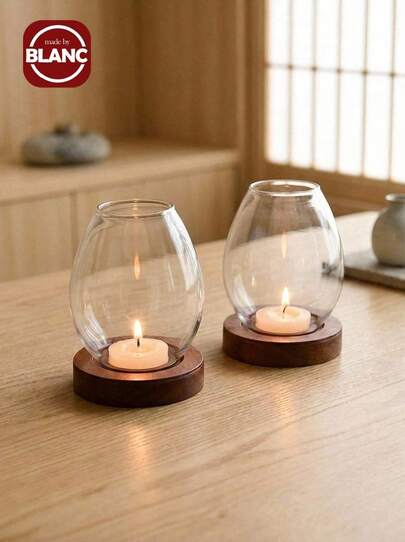 1PC Transparent Glass Candle Holder Round Tealight Candlesticks Retro Oil Lamp Shape Candle Holder Wedding Dinner Table Decoration Windproof Candle Cover Halloween, Spooky, Autumn, Festival, Holiday , Winter, Holiday, Festival,Room Decor,
