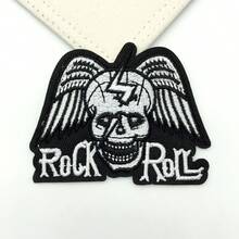 时尚升级：5 件装朋克摇滚吉他刺绣贴片 | 摇滚风刺绣装饰，适用于夹克、乐队 T 恤、包包和鞋子 - C - 查看 8