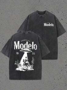 Plus Size Tops, Changes Modelo Cowboy Rope Print T-Shirt, Casual, Heavy Cotton, Summer, Unisex, Free Shipping - Black 2 - View 10
