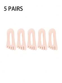 5 Pairs Women's Breathable Mesh Five Finger Socks, Silicone Non-Slip Shallow Invisible Toe Socks, Summer Thin Liner Socks - Multicolor - View 9
