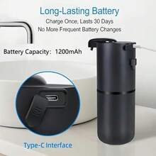 DONASIRA 380毫升非接触式可充电智能红外自动皂液器，免接触式液体皂液泡沫泵，可充电洗手液，桌面或壁挂式，4种可调节模式，适用于厨房、浴室、学校、酒店等公共场所，是理想的礼品。 - 查看 13