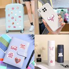 50 张粉色浪漫语录乙烯基贴纸，美观实用，适用于剪贴簿、日记、保险杠、滑板、水瓶、头盔、水杯、汽车贴纸等。 - 隨機 - 查看 7