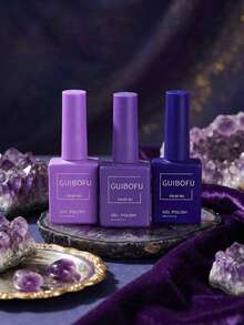 GMUME 3支/套 15ml 紫色激情凝胶指甲油，薰衣草紫罗兰深茄子色，魔法女巫万圣节色彩，单色美甲，可卸UV/LED指甲油 - 彩色 - 查看 5