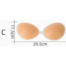 1 Pair Of Silicone Bras, Bra, Strapless Silicone Bra, Women's Silicone Gathered Chest Patch, Popular Style,Wedding Bra, Nipple Patch, Breathable Waterproof Bra - 杏色 - 查看 14
