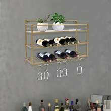 Wine Rack & Wine Glass Rack - Gold - View 10
