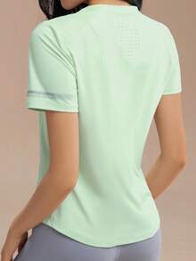 361degree Áo tập yoga tay ngắn nữ 361°, trang phục yoga mùa xuân/hè mới, dáng ôm, thoáng khí. - Màu xanh Bạc hà - Xem 2