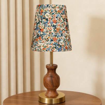 1pc Wood Grain Decorative Table Lamp, Suitable For Living Room, Study, Hotel, Outdoor Camping, Eid Gift, Bedroom, Reading, Children, Decoration, , Pregnancy, Prayer Corner, Italian Style, Minimalist, European, Chinese Style, French Style, Modern Arabic, Minimalist Islamic Design, Oasis Eclectic Style