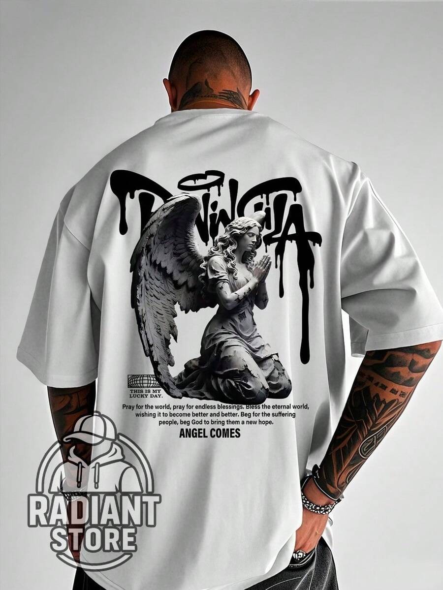 Comfortable Basic T-Shirt For Everyday Wear. Art, Streetwear, Urban Culture, Street Fashion, Street, Graffiti, Tagging, Skater, Skateboarding. Unisex Shirt/Blouse. Men's/Women's. 100% Cotton. Premium Top Streetwear. New Release. Immediate Shipping. Various Colors!! Plus Size - 白色 - 查看 1