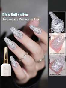 15毫升闪亮亮片指甲油，新款圣诞节和万圣节夜店潮流美甲弹性反光亮片凝胶指甲油，激光万花筒美甲沙龙凝胶 - 彩色 - 查看 7