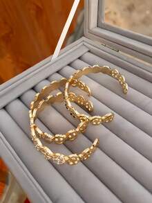 1件奢华全镶钻手链，优雅女士手链，附防氧化包装盒 - 金色 - 查看 4