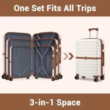 Suitcase 20 24 28 Inch Cabin Carry On Check In ABS PC Hard Shell Spinner Wheels Lock Small Medium Large Travel Luggage Set For Holiday Family - 乳白色 - 查看 9