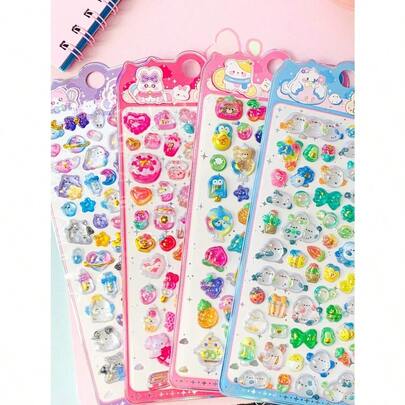 Pegatinas de burbujas brillantes en 3D | Adecuadas para teléfono/peluche/taza/cámara, fiesta, scrapbook. Ilumina instantáneamente tu pequeño mundo con adorables pegatinas de dibujos animados