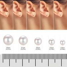 PMKMKM 12pcs 2mm/3mm/4mm/5mm/6mm Golden Or Silver Butterfly Clasp Steel Ball Stud Earrings, 316l Stainless Steel Hypoallergenic Earrings, Unisex Ear Bone Stud Piercing Jewelry, Minimalist Style Ear Accessory Suit For Boys/Girls, Thanksgiving Day Best Gift For Family And Friends - Gold - View 4