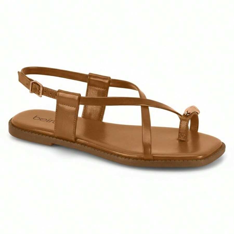 Beira Rio Flip-Flop Sandal With Buckle, Comfortable And Original - 駱駝/駱駝 - 查看 1