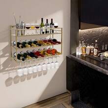 Wine Rack & Wine Glass Rack - Gold - View 9