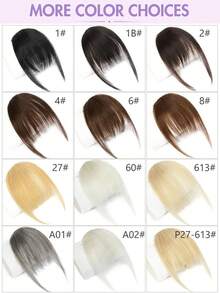 Human Hair Bangs, Invisible Extension Hair Strands, Natural And Realistic. Soft And Breathable, Easy To Wear, Ideal For Adding To Your Hairstyle When Vacationing At The Beach, Instantly Creating A Vibrant, Fresh And Charming Look. - Multicolor - View 9