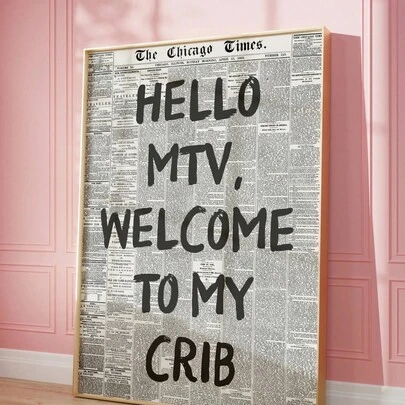 1pc Welcome To Our Home. Newspaper Art Print, Quote, Suitable For Home Decor, Room Decor, Bedroom Decor, Living Room Decor, Bathroom Decor, Wall Art Decor, Available With Frame