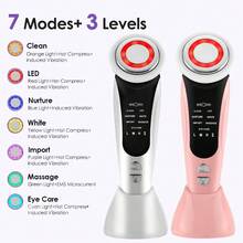 Electric 7 In 1 Facial Massager Vibration Hot Compress Skin Care Tool Multifunction Skin Rejuvenation Face Firming Massage Instrument 400mAh - Multicolor - View 4