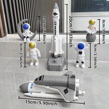 Children's Launchable Rocket, Spacecraft Model, Astronaut Figurine, Suitable For Home & Car Decor, Easter, Christmas, New Year, Birthday Gifts - White - View 11