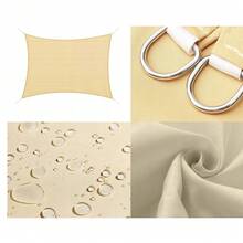 戶外天幕遮陽蓬布庭院帆防水防雨棚防曬簾四角遮陽帆露營帳篷四角庭院花園聚酯長方形遮陽 - A - 查看 4