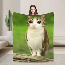 Warm Blanket Travel Hello Meowl Funny Animal  Bedding Throws  Flannel Bedspread Living Room Funny Sofa Bed Cover - 2 - Xem 10