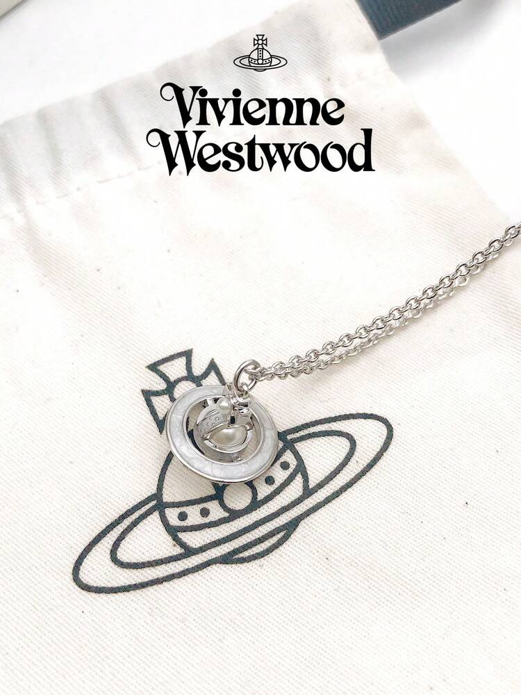 Vivienne Westwood Simonetta Collection Silver White Enamel Pilot