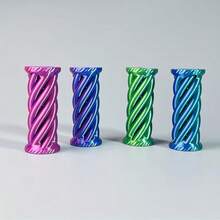 1个螺旋手指玩具，可推、可拉、可旋转，趣味小玩意，舒缓压力的感官玩具，可移动桌面玩具，办公玩具，减压桌面玩具 - 彩色 - 查看 5