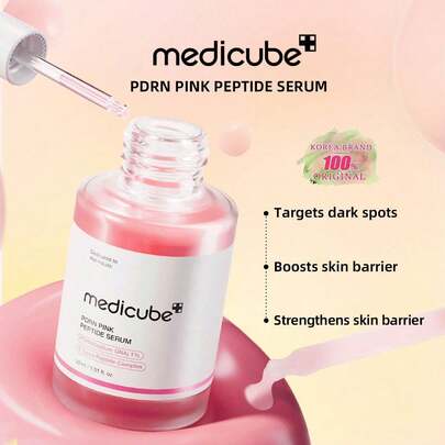 Medicube PDRN Pink Peptide Serum 30ml, Facial Serum For Dry Skin Remedy, Boosts Elasticity & Firms Skin, Fights Wrinkles & Anti-Aging, Cell Regeneration & Barrier Repair, Soothes Inflammation & Refines Pores, Brightens Tone & Stabilizing & Restoring, Lightweight Fast-Absorbing Non-Sticky Formula, For Daily Or Pre-Makeup Use, Korean Skincare | K-Beauty | 30ml/1.01 Fl.Oz.