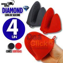 KIT 08 Luva de Silicone Para Forno Antiderrapante Alta Temperatura Cozinha Segura Assados e Churrasco Premium - KIT 04 UNIDADES - Visão 1